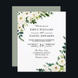 Weiße Blume Schönes Budget Einladung Hochzeit<br><div class="desc">Weiße Blume Schönes Budget Hochzeit Einladung Eine günstigere Alternative als eine normale Einladung.</div>