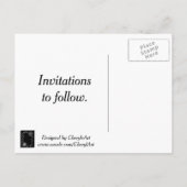 Weiße Blume Schwarze Save the Date Postkarten höre (Rückseite)