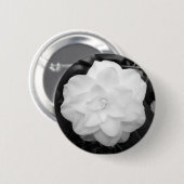 Weiße Blume. (Schwarzweiss) Button (Vorne & Hinten)
