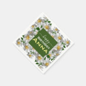 Weiße Blume Serviette (Ecke)