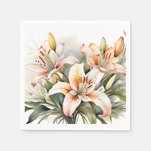 Weiße Blume Serviette (Vorderseite)