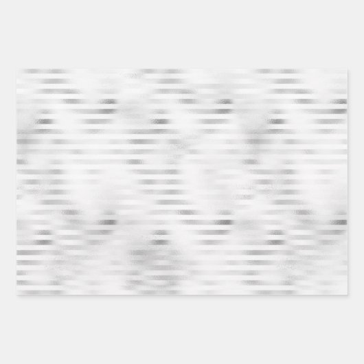 Weiße Blume Silver Glam Geschenkpapier Set (Vorderseite 2)