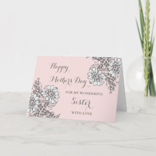 Weiße Blume Sister Happy Mother Day Karte