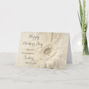 Weiße Blume Sister Happy Mother Day Karte