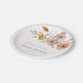 Weiße Blume Tafel, rosa Bohemische Papierplatte Pappteller (Schrägansicht)