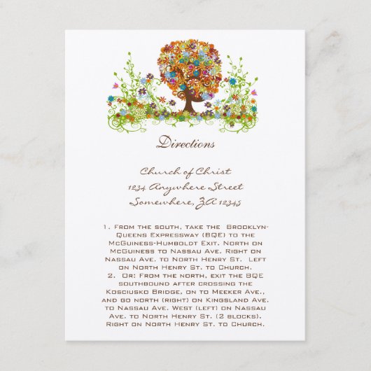 Weiße Blume Tree Hochzeitskarten Begleitkarte (Vorderseite)