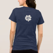 Weiße Blume Tri-Blend Shirt (Rückseite)