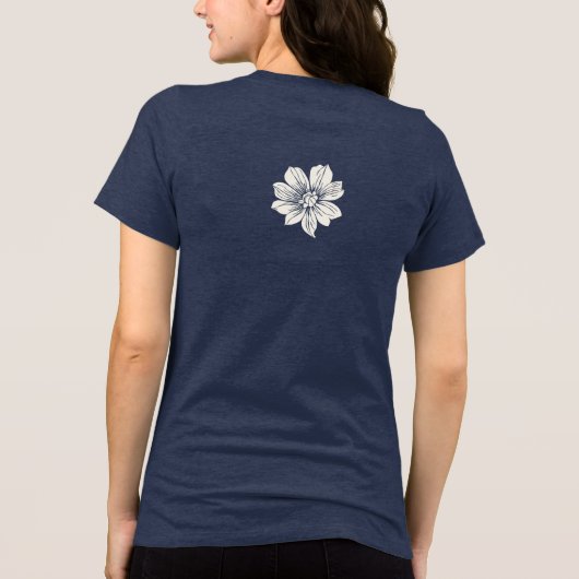 Weiße Blume Tri-Blend Shirt (Rückseite)