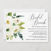 Weiße Blume | Typografie Hochzeit Bridal Brunch Einladung (Vorderseite)