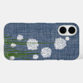 Weiße Blume über Denim Case-Mate iPhone Hülle (Rückseite (Horizontal))