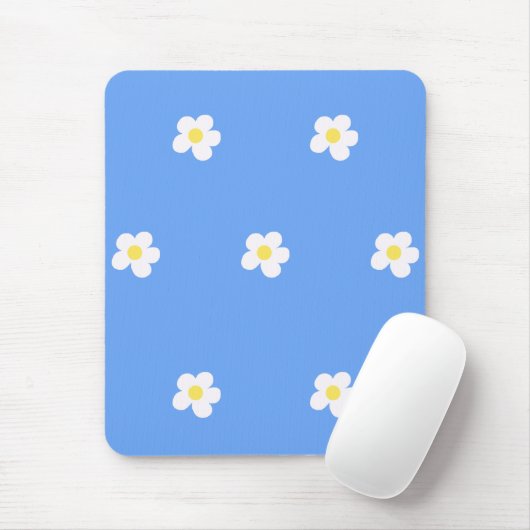 Weiße Blume über Lilac-Hintergrund Mousepad (Mit Mouse)