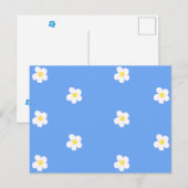 Weiße Blume über Lilac-Hintergrund Postkarte (Vorne/Hinten)