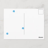 Weiße Blume über Lilac-Hintergrund Postkarte (Rückseite)
