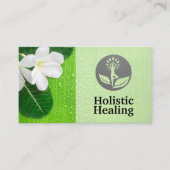 Weiße Blume und Blätter | ganzheitlich Visitenkarte (Vorderseite)