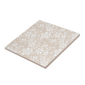 Weiße Blume und Blätter Garten Fliese (Seite)