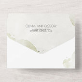 Weiße Blume und Boho Greenery Elegante Hochzeit All In One Einladung (Rückseite)