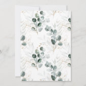 Weiße Blume und Eukalyptus-Einladung zum Hochzeits Einladung (Rückseite)