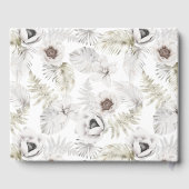 Weiße Blume und Federn Gästebuch (Rückseite)