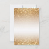 Weiße Blume und Gold Glitzer Save The Date (Rückseite)