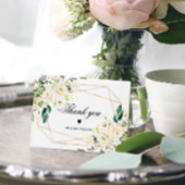 Weiße Blume und Goldrahmen Dankeskarte