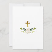 Weiße Blume und Goldrahmen-Girl-Bestätigung Einladung (Rückseite)