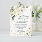 Weiße Blume und Grüne Beileid Dankeskarte (Stehend Vorderseite)