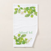 Weiße Blume und Grüne Blätter Garten Badhandtuch Set (Handtuch)