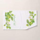 Weiße Blume und Grüne Blätter Garten Badhandtuch Set (Handtuch)