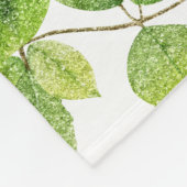 Weiße Blume und Grüne Blätter Garten Fleecedecke (Ecke)