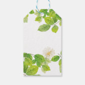Weiße Blume und Grüne Blätter Garten Geschenkanhänger (Rückseite)