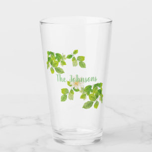 Weiße Blume und Grüne Blätter Garten Glas