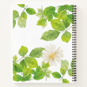 Weiße Blume und Grüne Blätter Garten Notizblock (Rückseite)