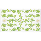 Weiße Blume und Grüne Blätter Garten Tischdecke (Vorderseite (Horizontal))