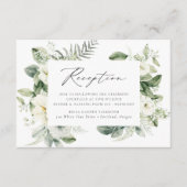 Weiße Blume und Grüne Hochzeitsempfang Begleitkarte (Vorderseite)