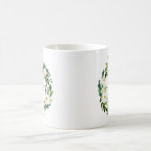 Weiße Blume und Grüne Hochzeitsfeier - Tasse - Mrs (Mittel)