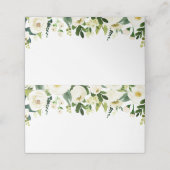 Weiße Blume- und Grüne Hochzeitskarten Platzkarte (Außenseite Aufgefaltet)