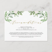 Weiße Blume und Grüne Hochzeitsunterkünfte Begleitkarte (Vorderseite)