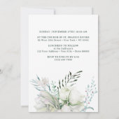 Weiße Blume und Grüne Taufe Einladung (Rückseite)