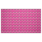 WEISSE BLUME UND GRÜNE TEILE AUF PINK STOFF (Fat Quarter (45,7 x 55,9 cm))