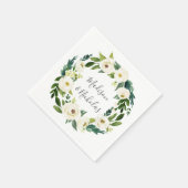 Weiße Blume und grüner Kranz Hochzeit von Napkins Serviette (Ecke)