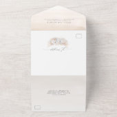 Weiße Blume und Pampas Grass Elegante Hochzeit All In One Einladung (Außenbereich)