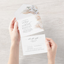 Weiße Blume und Pampas Grass Elegante Hochzeit