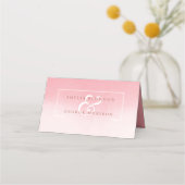 Weiße Blume und Rahmen Platzkarte (Rückseite)