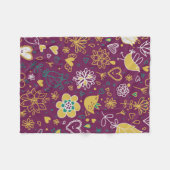 Weiße Blume und Vögel Fleece Blanket (Vorderseite (Horizontal))