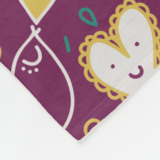 Weiße Blume und Vögel Fleece Blanket (Ecke)