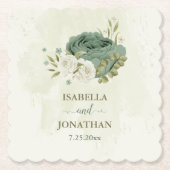 Weiße Blume Untersetzer (Vorderseite)