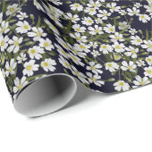Weiße Blume: Vintages Muster. Geschenkpapier (Rolleneckpunkt)