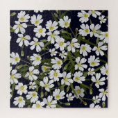 Weiße Blume: Vintages Muster. Puzzle (Horizontal)