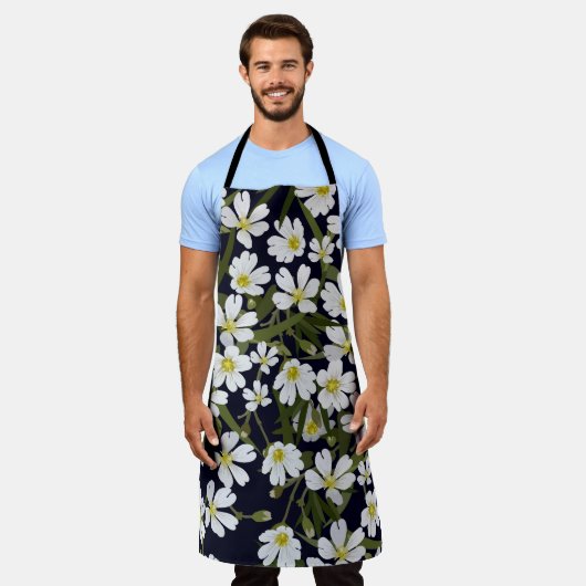 Weiße Blume: Vintages Muster. Schürze (Getragen)