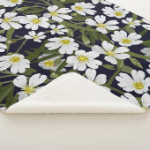 Weiße Blume: Vintages Muster. Sherpadecke (3/4)